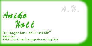 aniko woll business card